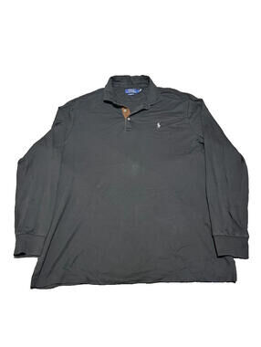 Polo Ralph Lauren Golf Shirt Men Large L Black Classic Fit Casual Long Sleeve